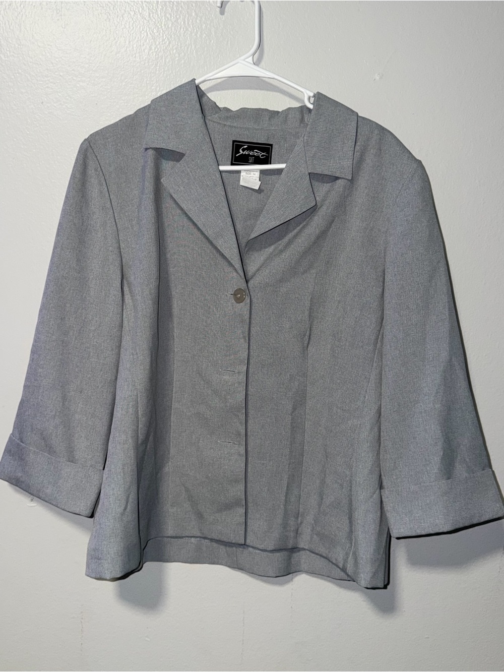 Siena Studio Women’s Light Gray Button Front Jacket